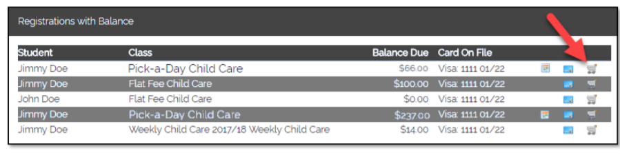 Registrations with balances example