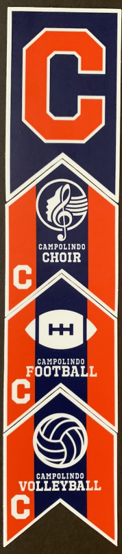 sports boosters decals for Campolindo Choir, Campolindo Football and Campolindo Volleyball