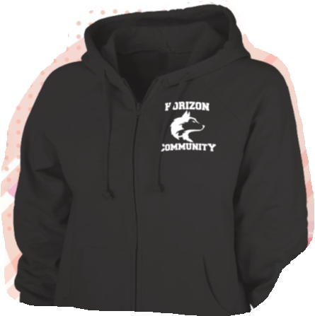 HCMS Black Zip-Up Hoodie